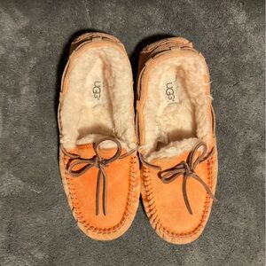 UGG Pumpkin Orange Shearling Moccasin Slippers
